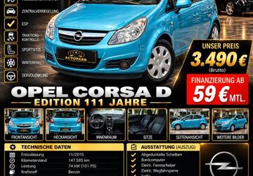 Opel Corsa 147.585 km 3.490 &euro; Mönchengladbach 41238