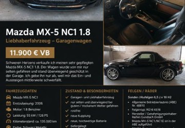 Mazda MX-5 135.000 km 11.900 &euro; Wachtendonk 47669